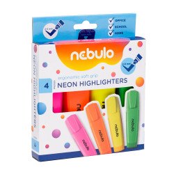 Szövegkiemelő készlet, Nebulo, 4 klf. neon szín Szövegkiemelő Nebulo
