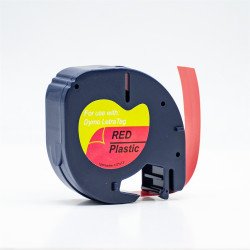Feliratozógép szalag kompatibilis Dymo Letratag S0721630/59424 12mmx4m ECO piros Nyomtató és feliratozó gép, kellékek Eco